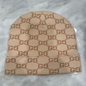 Gucci Tan and Cream Monogram Hat